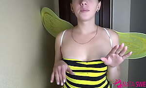 Crazy Cosplay Funny Bee Suck Dick for sperm like nectar ! Hot blowjob in sexy costume by petite girl ! Nata Sweet