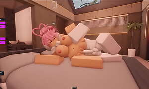 pink-haired roblox slut gets railed