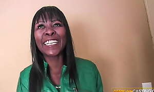 Cute Ebony Smile Turned Into Loud Moan During Job Interview