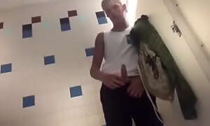 Spy cam boy jerking off in pool locker room