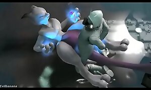 Mewtwo forces scientist to fuck